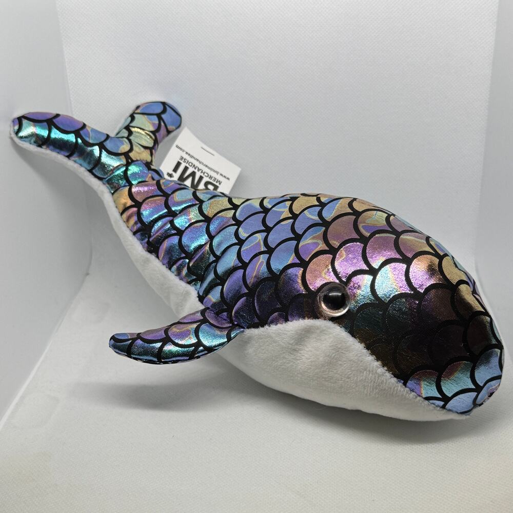 BMI Plush Pals Metallic Iridescent Mermaid Scales Whale Plush NWT 9" Ocean Toy